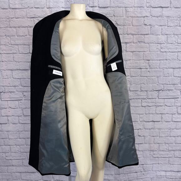 Calvin Klein Cashmere Blend Black Preppy Dressy overcoat size 42 R - Picture 10 of 12